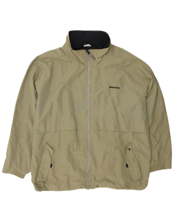 DIADORA Herren-Regenjacke mit Kapuze, UK 42, XL, Khaki, Polyamid