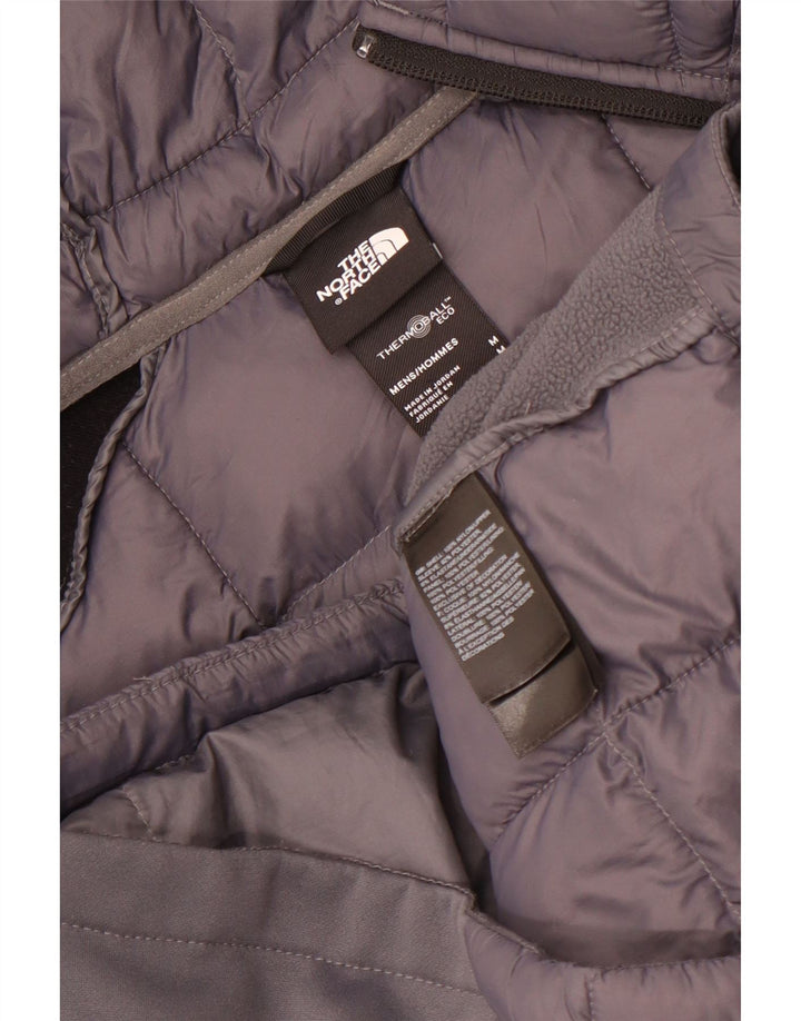 The North Face wattierte Herrenjacke mit Kapuze, UK 38, Mittelgrau, Farbblock