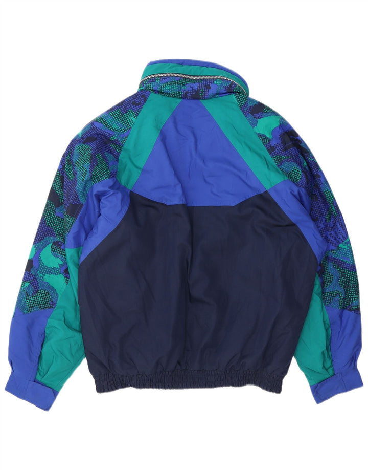 FILA Herren-Skijacke mit lockerer Passform und Kapuze, IT 50, mittelblau, Farbblock