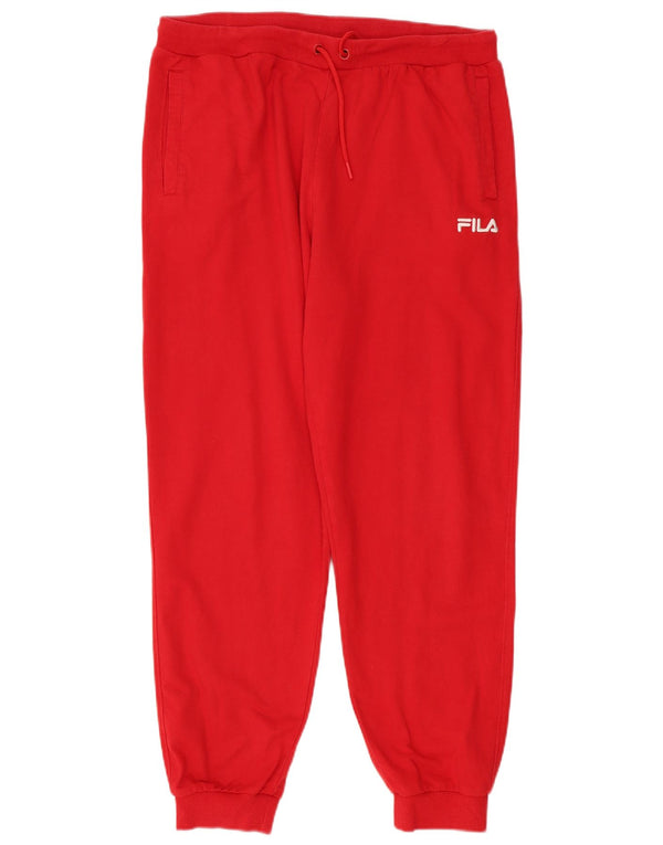 Fila Womens Tracksuit Trousers Joggers UK 18 XL Red Cotton