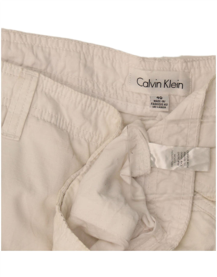 Calvin Klein Herren Cargo Shorts W40 XL Weiße Baumwolle