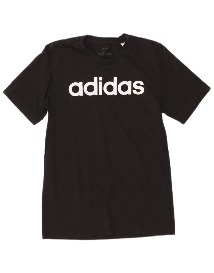 ADIDAS Herren Grafik T-Shirt Top Small Schwarz Baumwolle