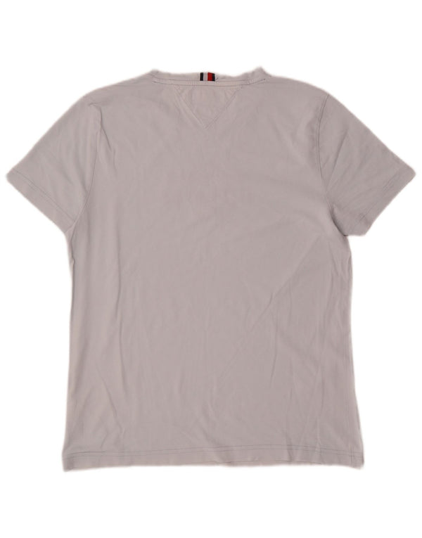 Tommy Hilfiger Herren-T-Shirt mit Grafik, mittelgraue Baumwolle