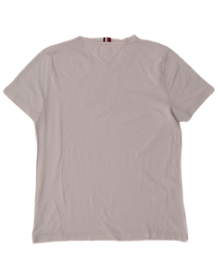 Tommy Hilfiger Herren-T-Shirt mit Grafik, mittelgraue Baumwolle