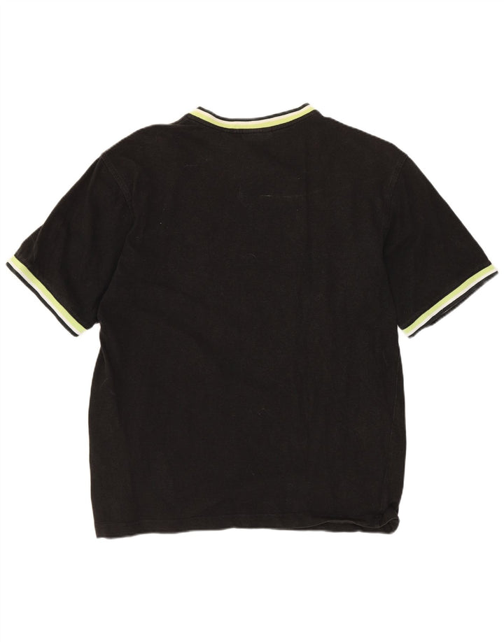 LACOSTE Herren T-Shirt Top Größe 3 Small Schwarz Baumwolle