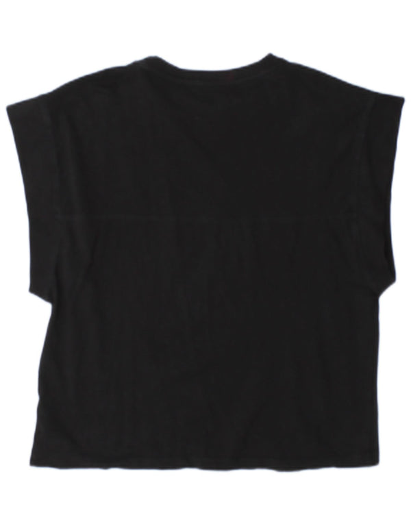 Zara Damen T-Shirt Top UK 14 Medium Schwarz