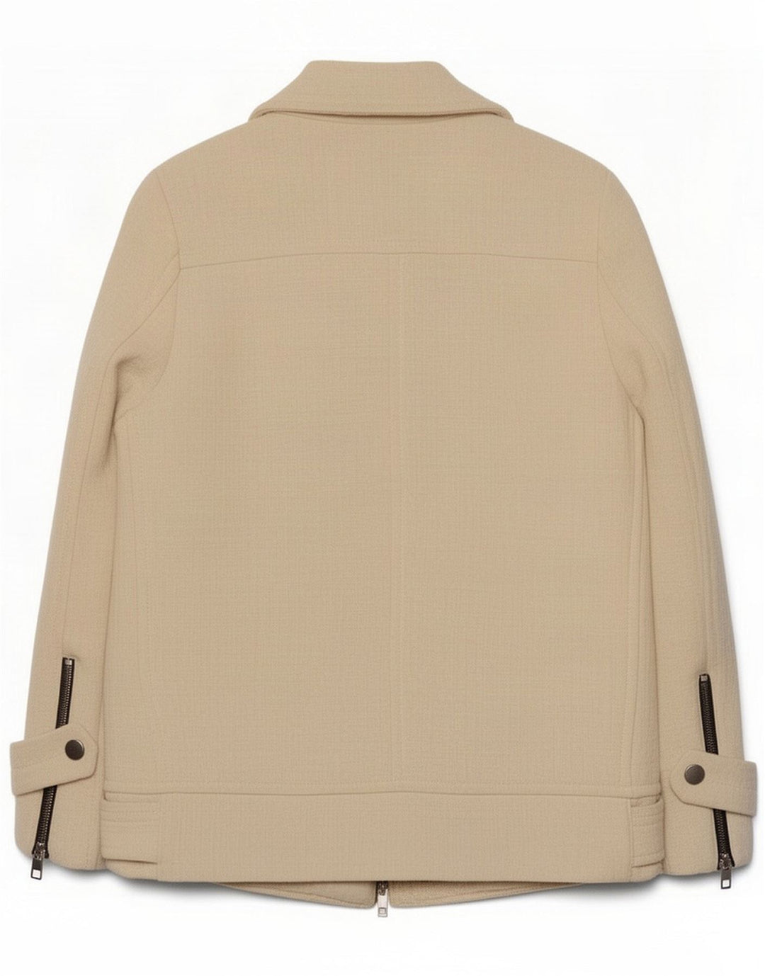 Zara Damen Bikerjacke UK 10 Small Off White Baumwolle