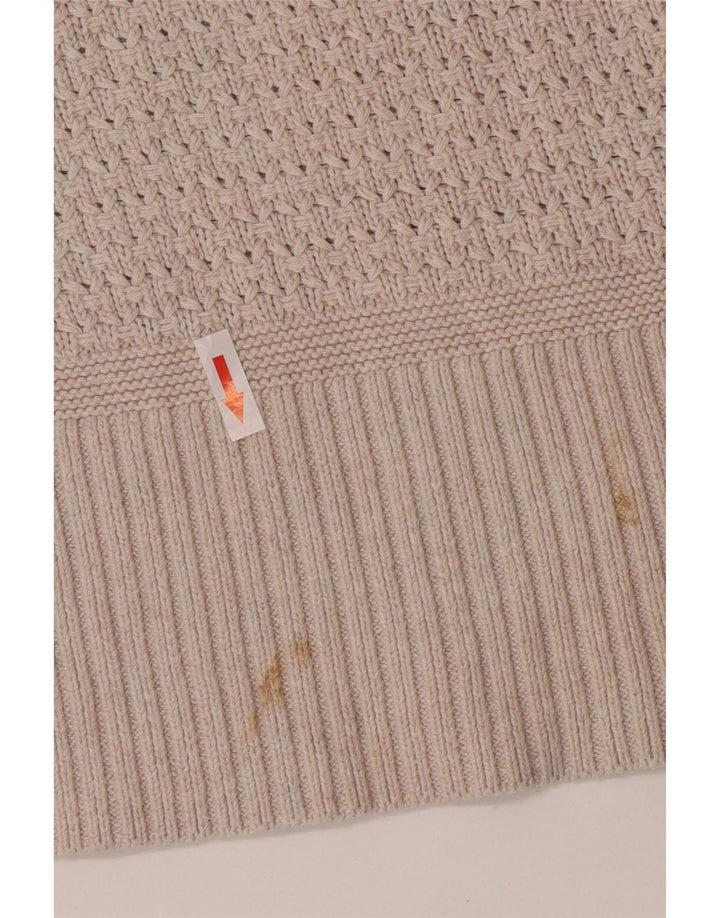 Fat Face Damen-Pullover mit U-Boot-Ausschnitt, UK 12, mittelgraue Baumwolle