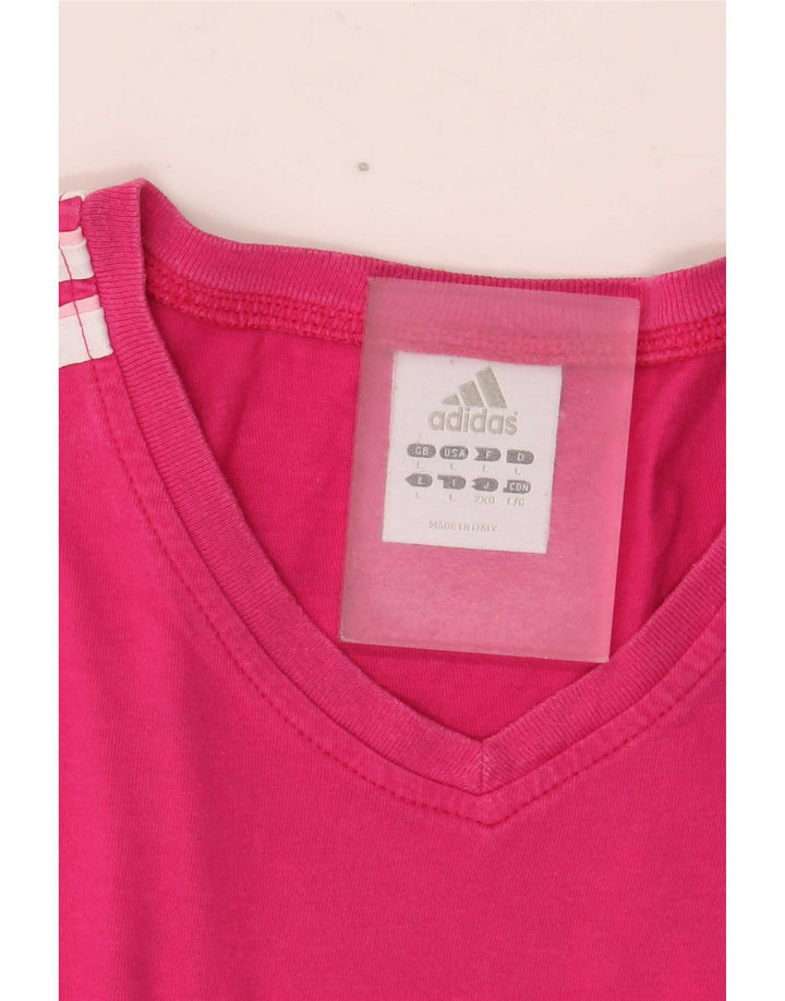 Adidas Damen T-Shirt Top UK 14 Large Pink