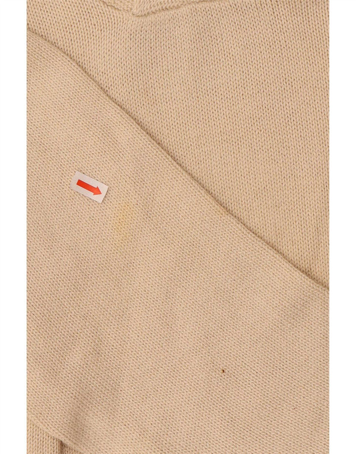 Zara Herren-Pullover mit Schalkragen, groß, beige Baumwolle
