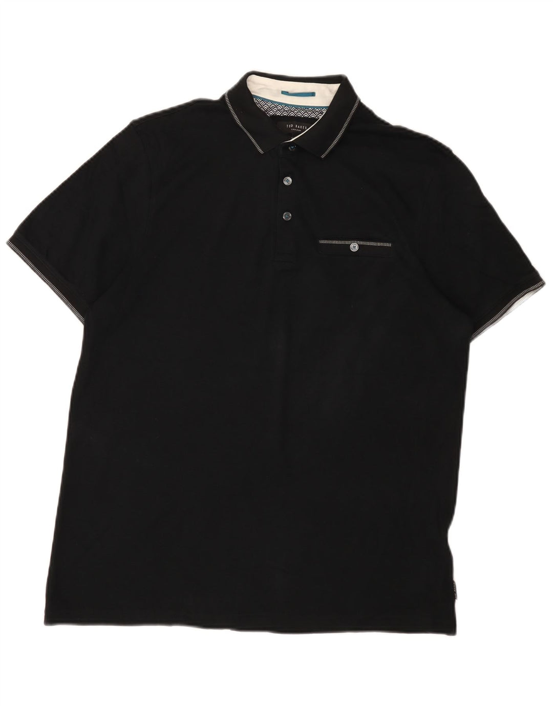 Ted Baker Herren-Poloshirt, Größe 3, mittelgroß, schwarze Baumwolle