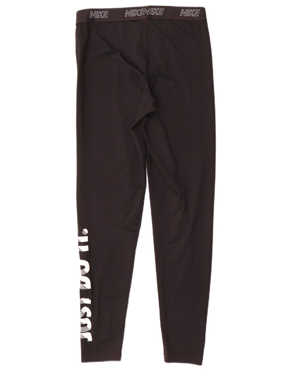 Nike Womens Graphic Leggings UK 14 Large Schwarz Polyester