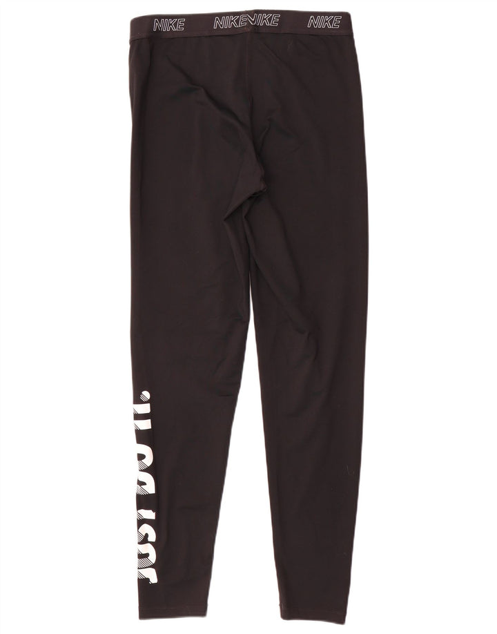 Nike Womens Graphic Leggings UK 14 Large Schwarz Polyester