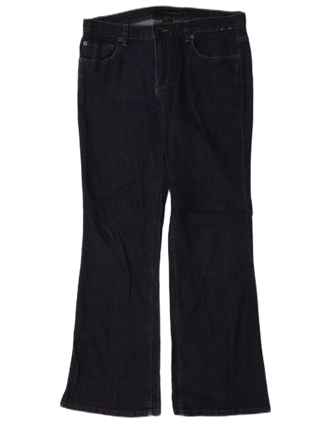 Calvin Klein Damen Bootcut Jeans US 12 Large W34 L31 Marineblaue Baumwolle