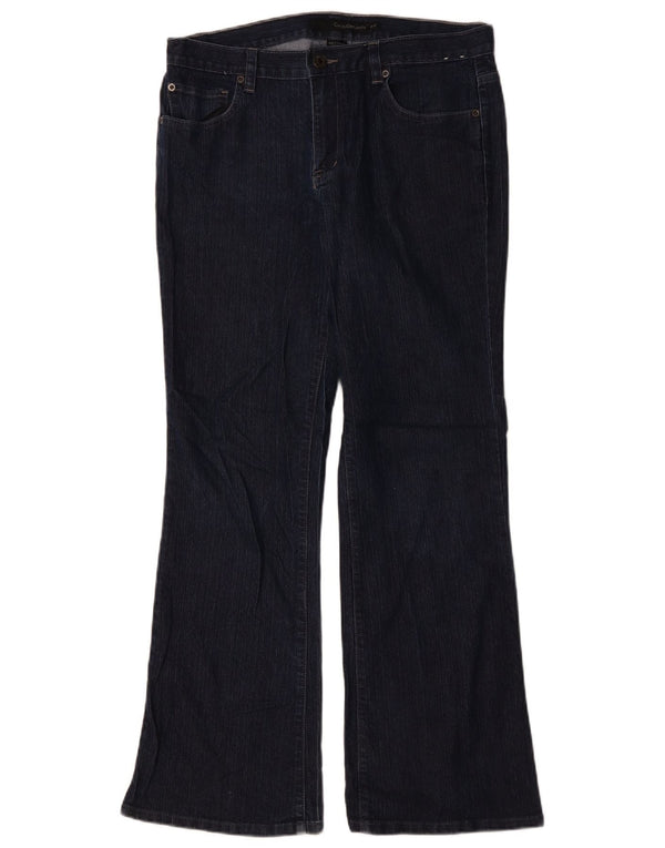 Calvin Klein Damen Bootcut Jeans US 12 Large W34 L31 Marineblaue Baumwolle