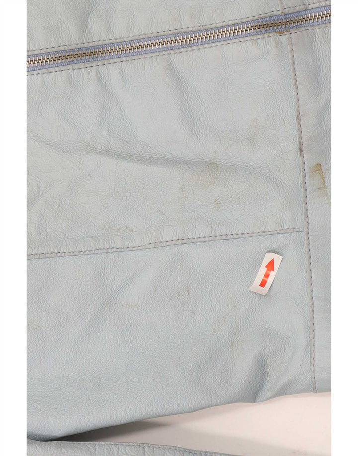 Vintage Damen Lederjacke UK 14 Mittelblaues Leder