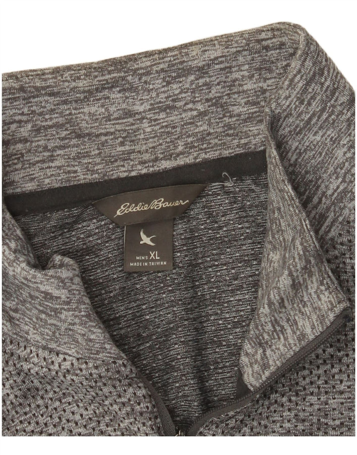 EDDIE BAUER Herren-Pullover-Trainingsanzugoberteil mit Reißverschluss, XL, grau meliert