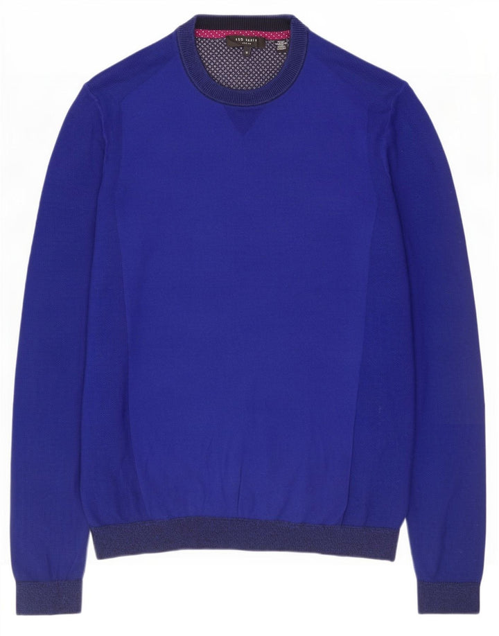 Ted Baker Herren-Pullover mit Rundhalsausschnitt, Größe 3, mittelgroß, marineblau, Baumwolle