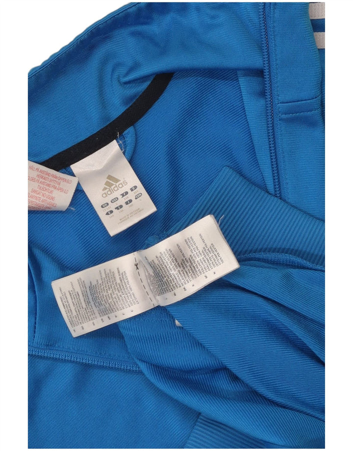 Adidas Jungen-Trainingsanzug-Top-Jacke, 13–14 Jahre, blaues Colourblock-Polyester
