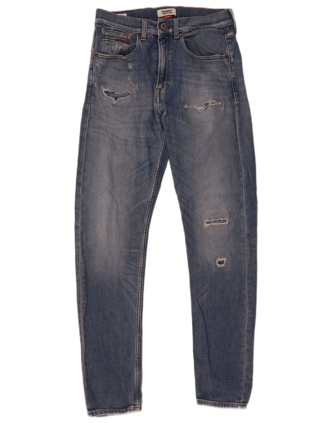 Tommy Hilfiger Herren Distressed Slim Jeans W28 L30 Blaue Baumwolle