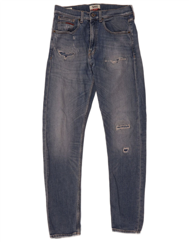 Tommy Hilfiger Herren Distressed Slim Jeans W28 L30 Blaue Baumwolle