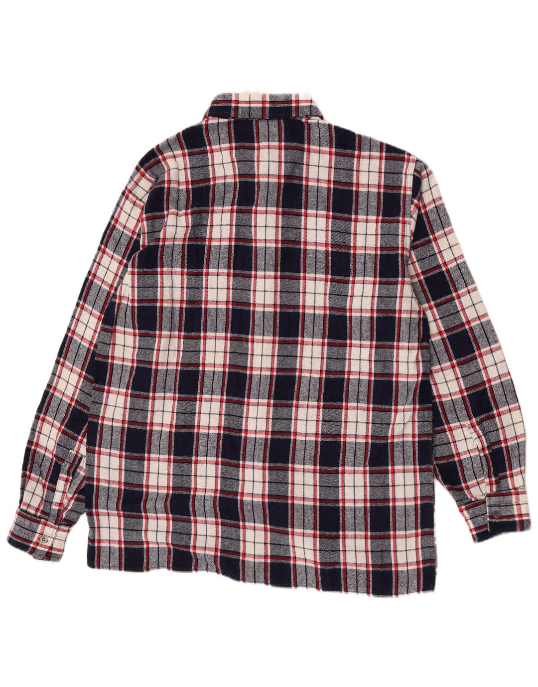 Vintage kariertes Flanellhemd für Herren in mittlerem Marineblau