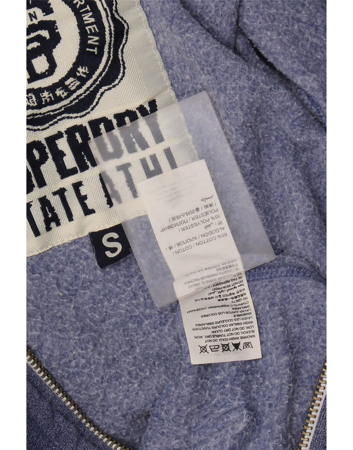 SUPERDRY Herren-Kapuzenpullover mit grafischem Reißverschluss, Größe S, Blau, Baumwolle