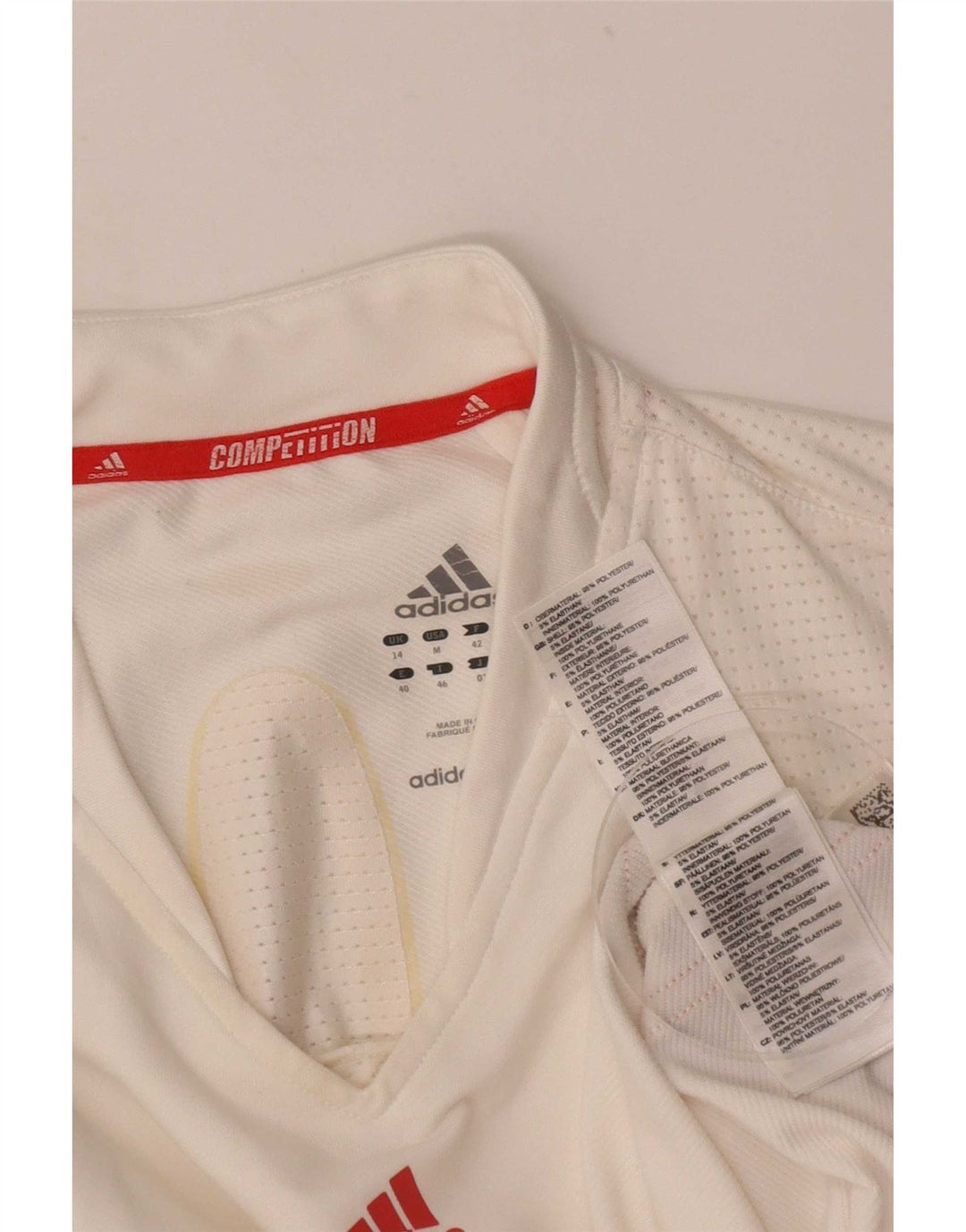 Adidas Damen-Trägershirt UK 14 Mittelweißes Colourblock-Polyester