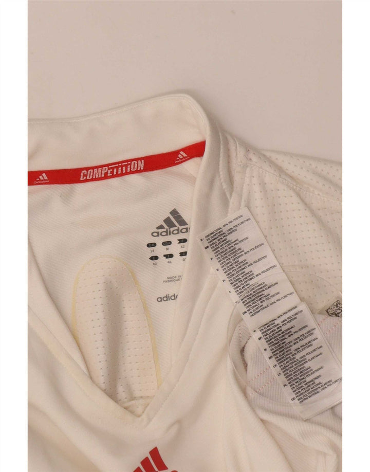 Adidas Damen-Trägershirt UK 14 Mittelweißes Colourblock-Polyester