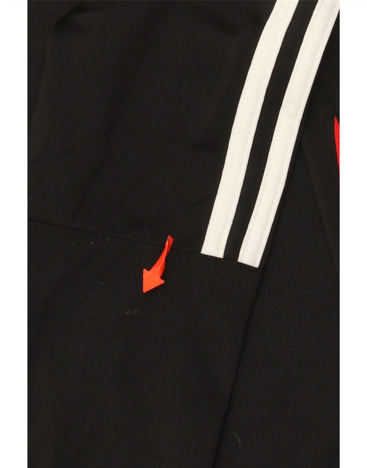 Adidas Jungen Grafik-Trainingsanzug-Top-Jacke, 11–12 Jahre, schwarzes Farbblockdesign