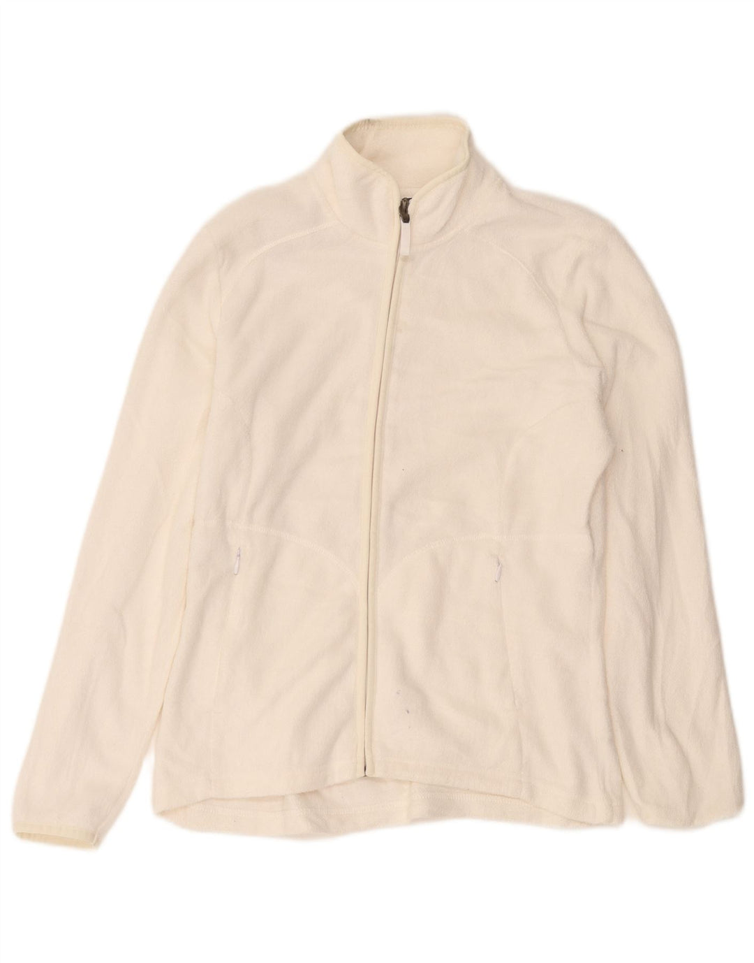 Marks & Spencer Damen Fleecejacke UK 12 Medium Off White Polyester