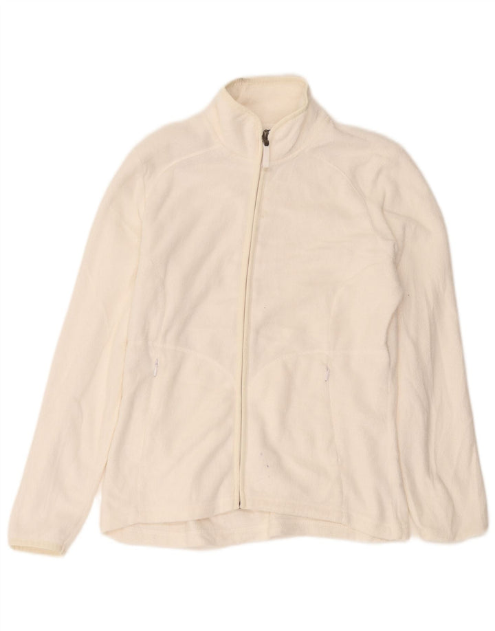 Marks & Spencer Damen Fleecejacke UK 12 Medium Off White Polyester