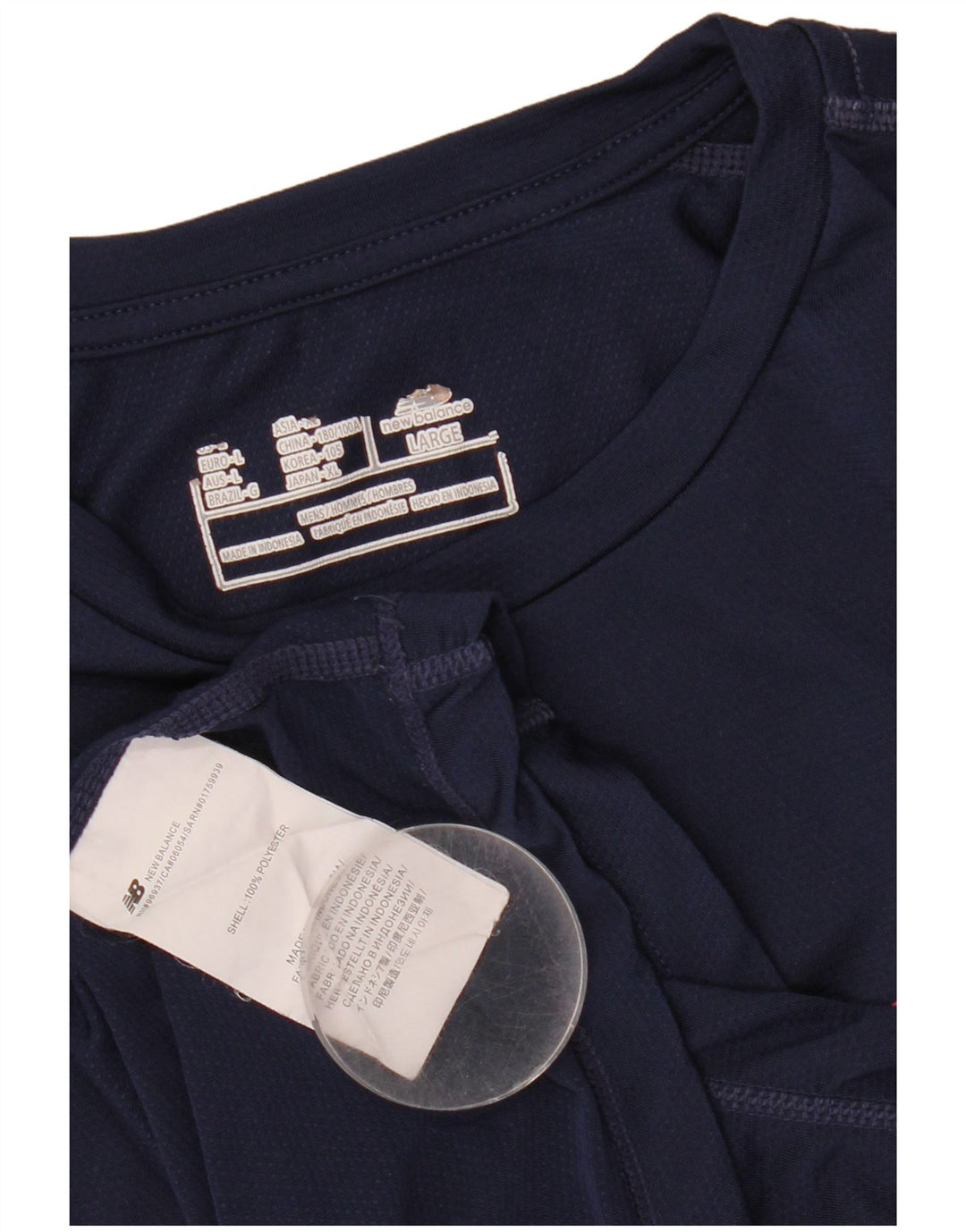 New Balance Herren Grafik-Top, langärmelig, groß, Marineblau, Polyester