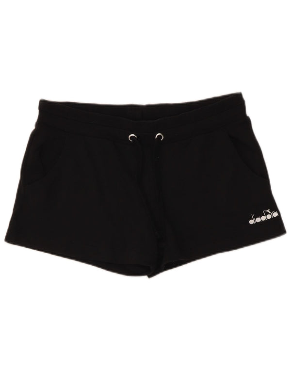 Diadora Damen Sportshorts UK 14 Mittelschwarze Baumwolle