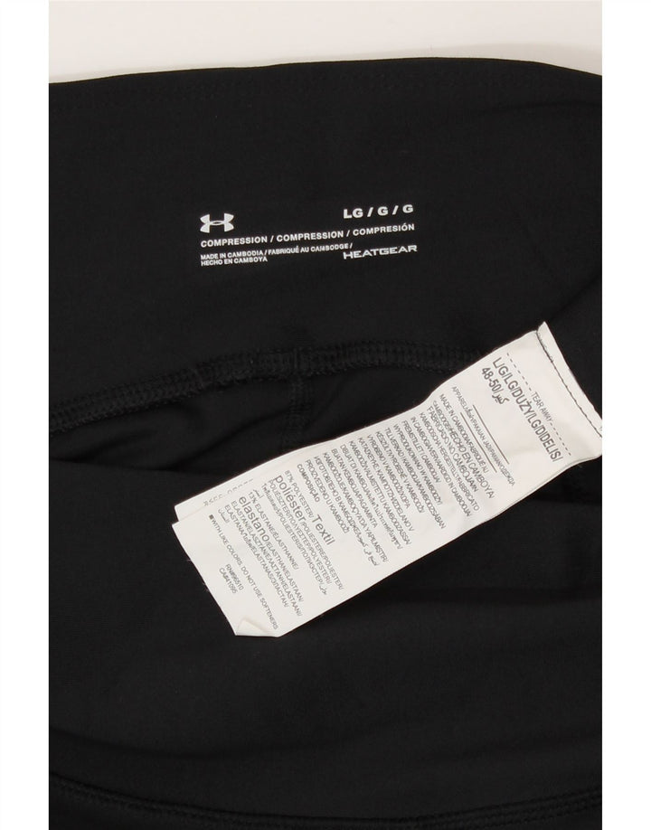 Under Armour Damen Heat Gear Leggings UK 14 Large Schwarz Polyester