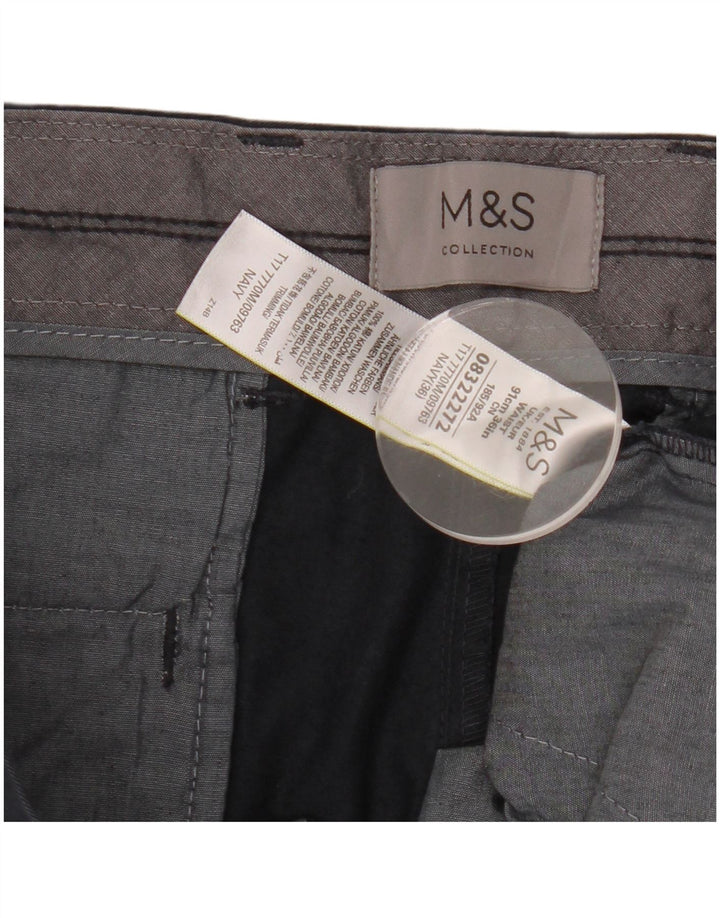 Marks & Spencer Herren-Chinoshorts W36, Größe L, Marineblau, Baumwolle