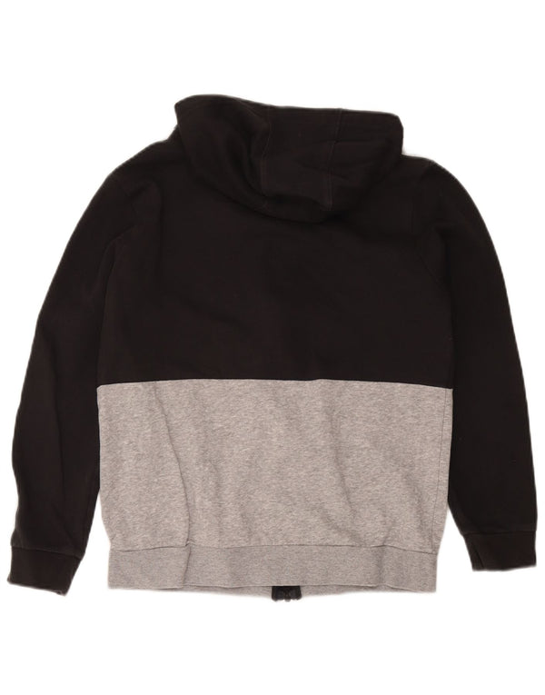 Adidas Jungen-Kapuzenpullover mit Reißverschluss, 13–14 Jahre, schwarze Farbblock-Baumwolle