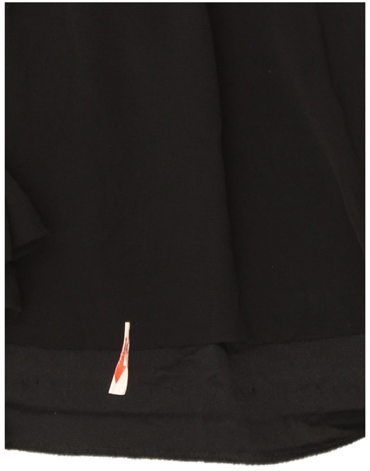 Zara Damen Top Langarm UK 14 Medium Schwarz Colourblock Viskose