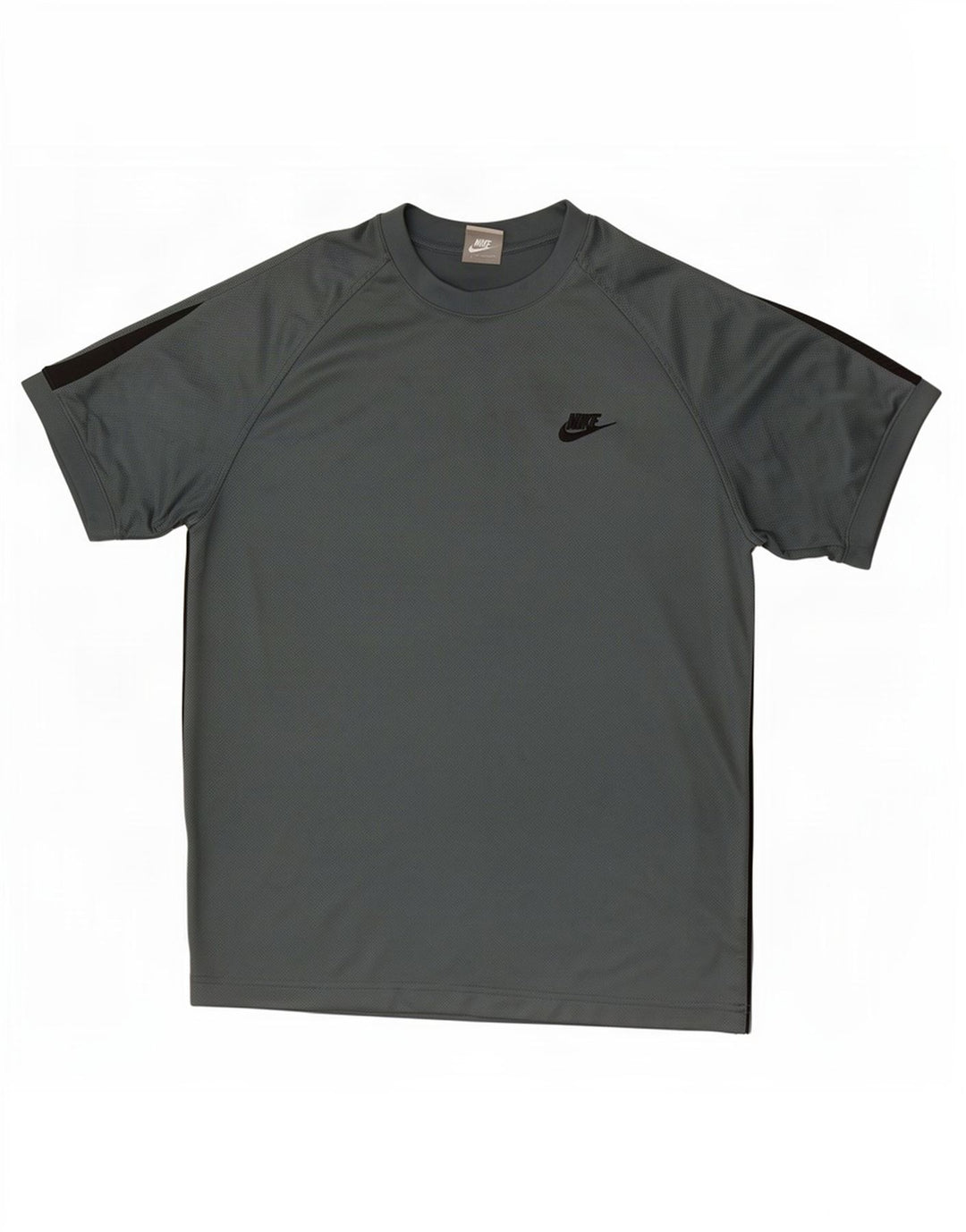 Nike Herren-T-Shirt-Oberteil aus mittelgrünem Colourblock-Polyester