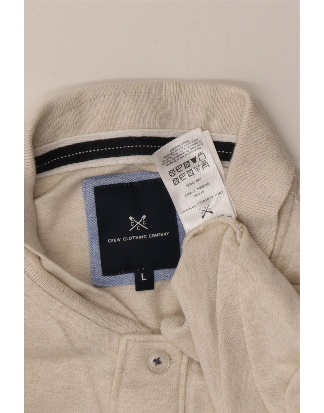 CREW CLOTHING Herren-Poloshirt, groß, graue Baumwolle