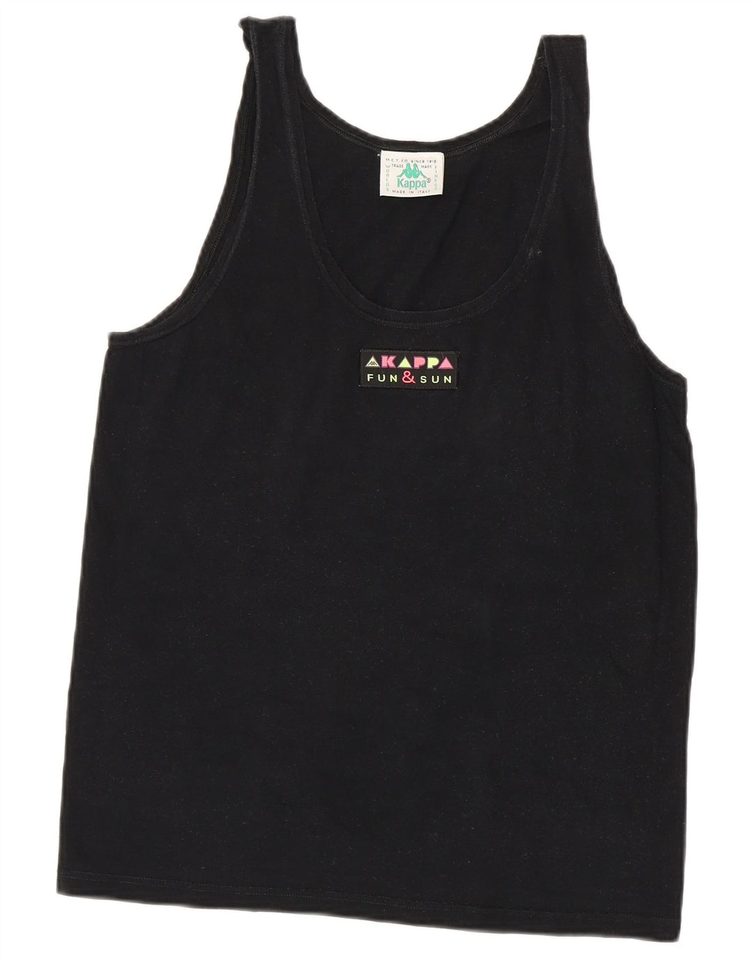 Kappa Damen Weste Top UK 14 Large Schwarz Baumwolle