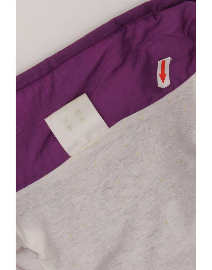 Vintage Damen Übergroßer Komplett-Trainingsanzug UK 16 Großes lila geometrisches Nylon