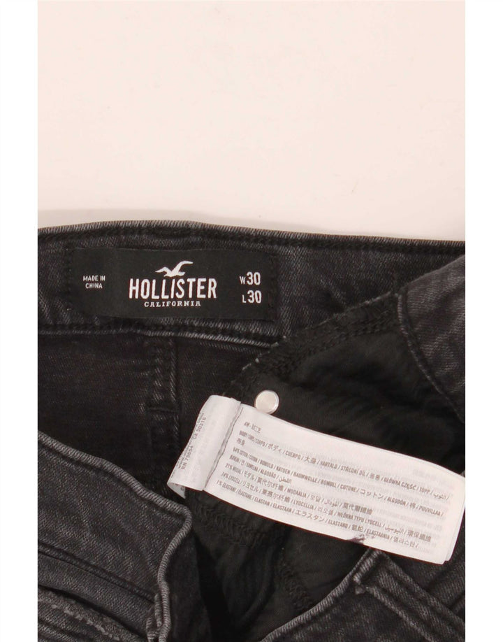 Hollister Herren Distressed Slim Jeans W30 L30 Graue Baumwolle