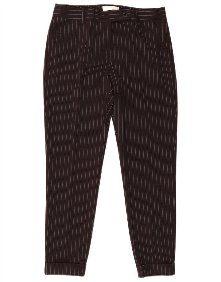 Stefanel Damen Slim Anzughose W32 L28 Schwarz gestreift
