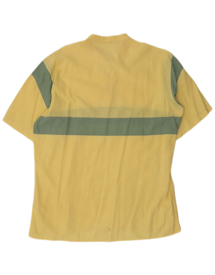 Peter Doney Herren Pullover Shirt Größe 40 15 3/4 Mittelgelb Farbblock