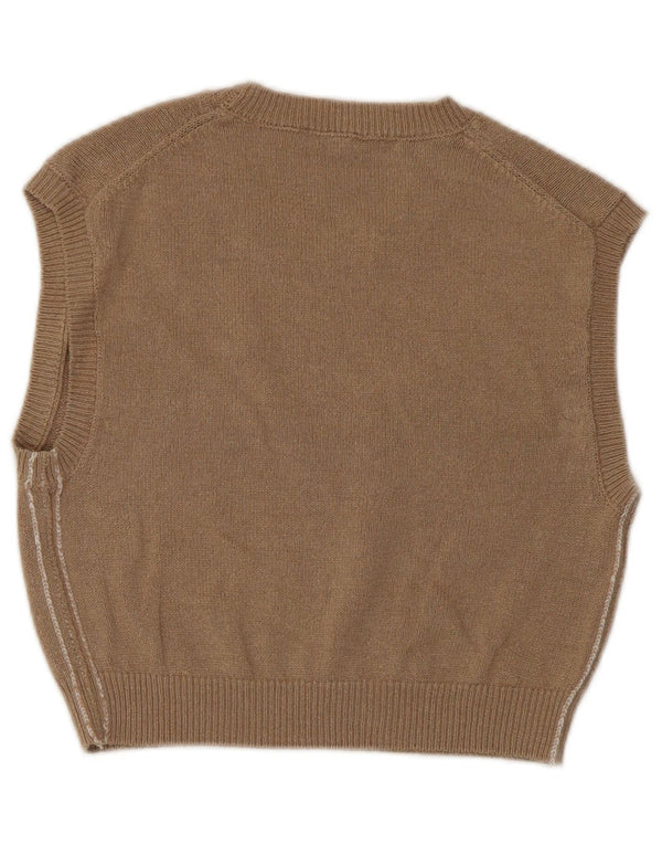 Zara Damen Crop Vest Tank Top UK 12 Mittelbraun