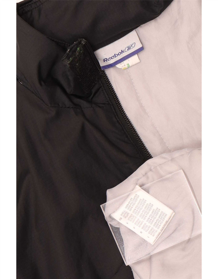 Reebok Jungen-Regenjacke mit Kapuze, 13–14 Jahre, groß, schwarzes Nylon