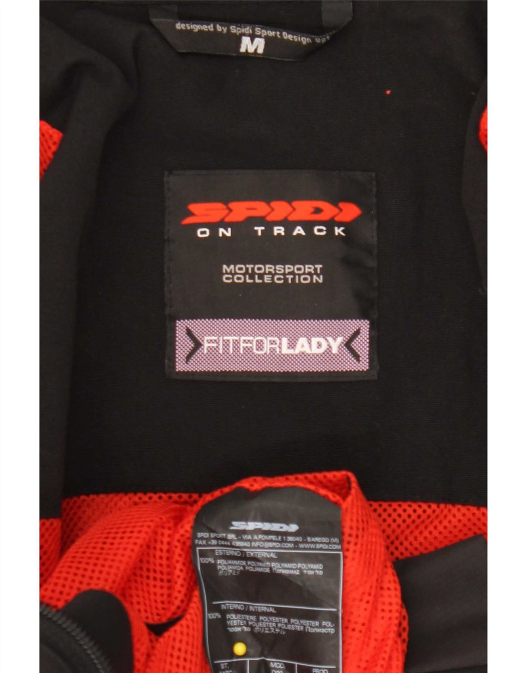 Spidi Damen-Motorrad-Grafik-Racer-Jacke, UK 14, mittelschwarzes Polyamid