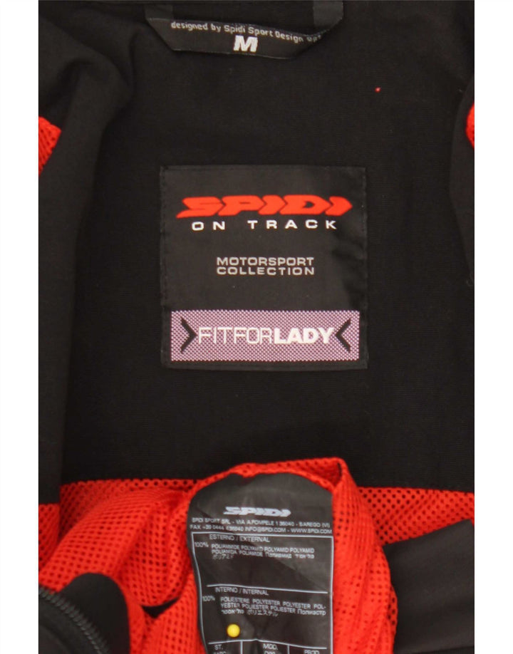 Spidi Damen-Motorrad-Grafik-Racer-Jacke, UK 14, mittelschwarzes Polyamid