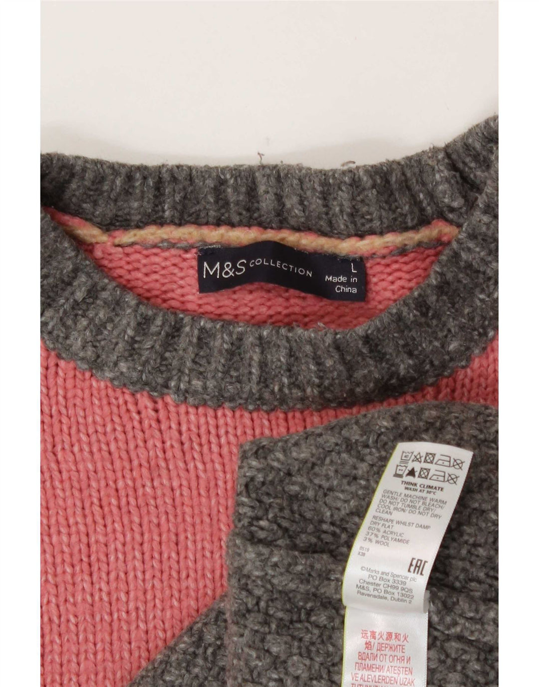 Marks & Spencer Damen-Pullover mit Rundhalsausschnitt, Gr. 40, Größe L, mehrfarbig